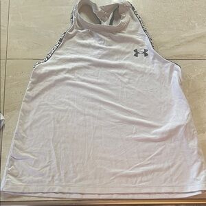 Under Armour White Tank and Black Shorts with Logo